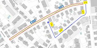 Auf der Grafik sieht man die halbspaltige Sperrung der Lbenezeller Straße. Ende März folgt dann noch eine Vollsperrung.